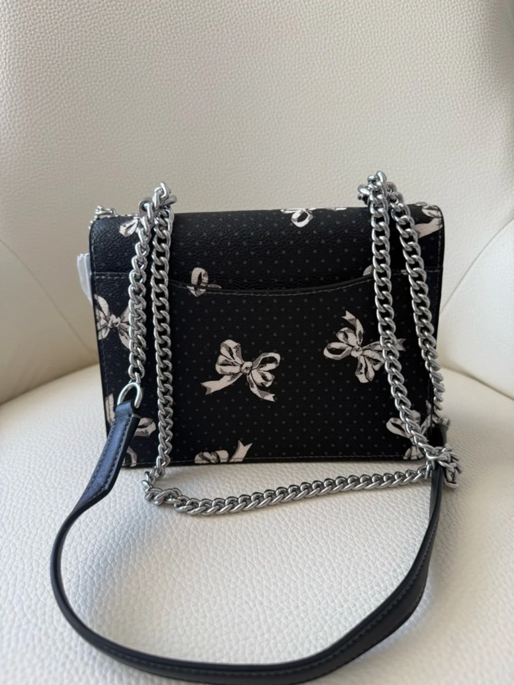 Coach Mini Klare Black Bow Print Chain Crossbody Bag - NWOT - Picture 9 of 10